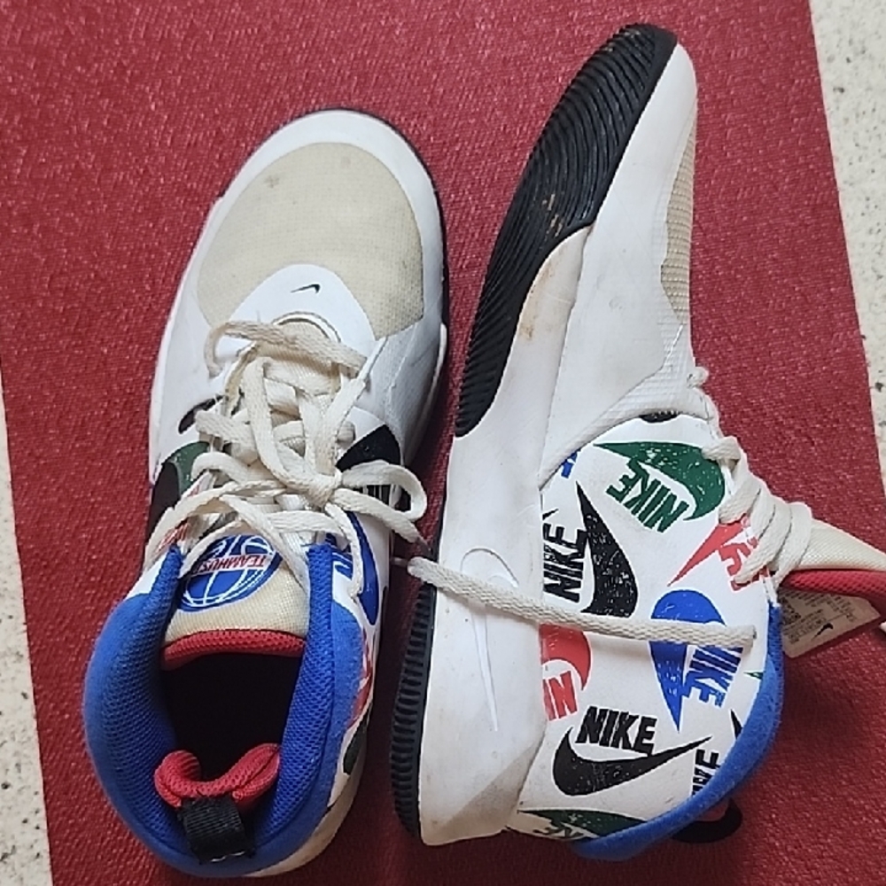 Nike Kids White Multicolor High-Top Sneakers